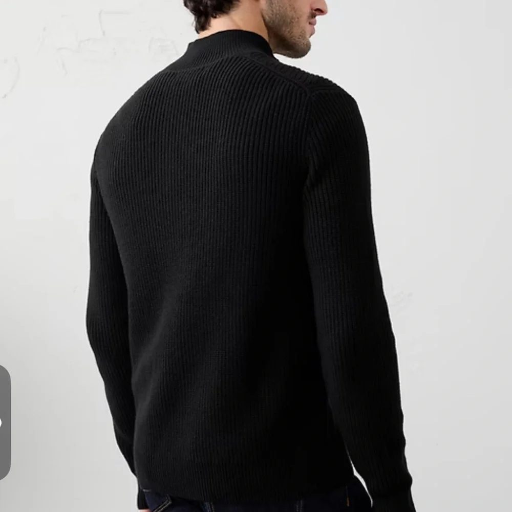 Banana Republic FISHERMAN SWEATER JACKET Black Men's Cardigan Sweater Size L‎